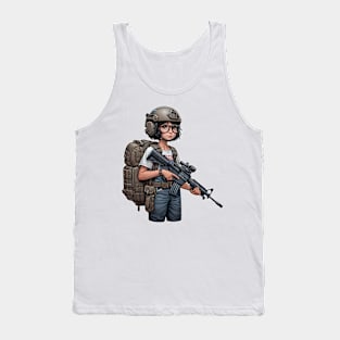 The Little Girl and a Toy Gun Tank Top